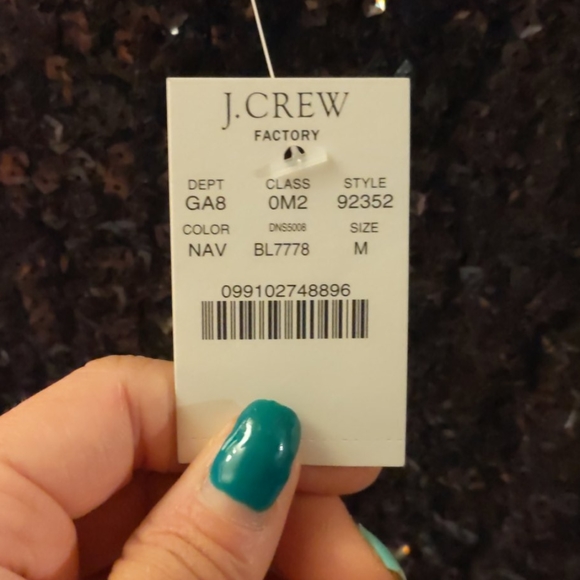 J Crew Navy Blue sequined tank top szM - Picture 3 of 4